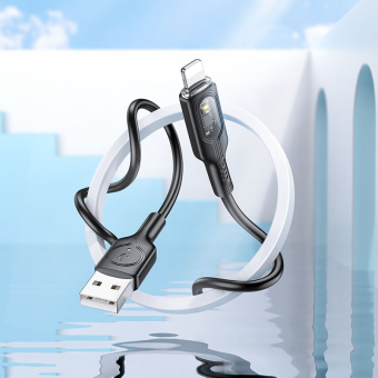 Кабель Hoco U120 iP USB (m)-Lightning (m) 1.2м черный коробка - купить недорого с доставкой в интернет-магазине