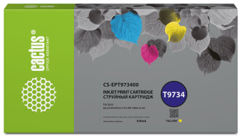 Картридж струйный Cactus CS-EPT973400 T9734 желтый (330мл) для Epson WorkForce WF-C869RD3TWFC/WF-C869RDTWF - купить недорого с доставкой в интернет-магазине