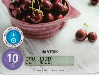Весы кухонные электронные Vitek VT-8002 макс.вес:10кг рисунок - купить недорого с доставкой в интернет-магазине