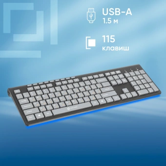 Клавиатура Оклик 480M черный/серый USB slim Multimedia (1067199) кабель 1.5м - купить недорого с доставкой в интернет-магазине