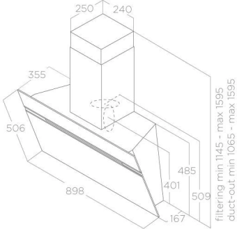 Вытяжка каминная Elica Stripe Urban Zinc/A/90 черный управление: кнопочное (1 мотор) - купить недорого с доставкой в интернет-магазине