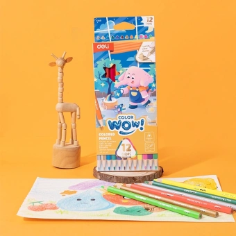 Карандаши цв. Deli EC140 Colorwow 3мм трехгран. 12цв. карт.кор. (12шт) 12 карандашей (1 золотой, 1 серебристый, 5 неоновых, 5 металлик) - купить недорого с доставкой в интернет-магазине