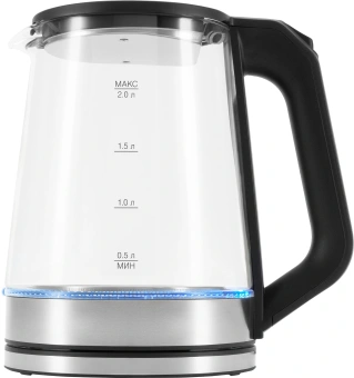 Чайник электрический Vitek VT-WK1081 2л. 1900Вт черный/серебристый корпус: стекло - купить недорого с доставкой в интернет-магазине