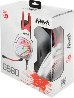 Наушники с микрофоном A4Tech Bloody G560 белый/красный 2м мониторные оголовье (G560 NARAKA) - купить недорого с доставкой в интернет-магазине