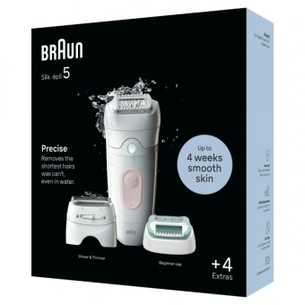 Эпилятор Braun SE5-050 скор.:2 насад.:4 от электр.сети от аккум. белый/розовый - купить недорого с доставкой в интернет-магазине