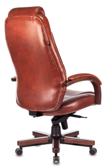 Кресло руководителя Бюрократ T-9923WALNUT светло-коричневый Leather Eichel кожа крестов. металл/дерево - купить недорого с доставкой в интернет-магазине
