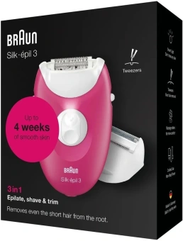 Эпилятор Braun SE3276 скор.:2 от электр.сети розовый/белый - купить недорого с доставкой в интернет-магазине
