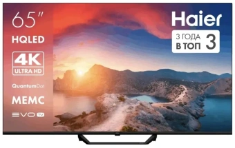Телевизор QLED Haier 65" DH1VNBD01RU S2 Pro Frameless черный 4K Ultra HD 60Hz MEMC DVB-T DVB-T2 DVB-C DVB-C2 DVB-S2 USB WiFi Smart TV - купить недорого с доставкой в интернет-магазине