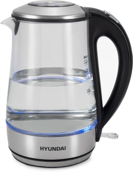Чайник электрический Hyundai HYK-G8406 1.7л. 2200Вт прозрачный/черный корпус: стекло - купить недорого с доставкой в интернет-магазине