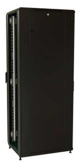 Шкаф коммутационный WRline (WR-TT-3266-AS-RAL9004) напольный 32U 600x600мм пер.дв.стекл задн.дв.стал.лист 2 бок.пан. 800кг черный 510мм 1610мм IP20 сталь - купить недорого с доставкой в интернет-магазине