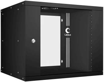 Шкаф коммутационный Cabeus (WSC-05D-9U55/45-BK) настенный 9U 550x450мм пер.дв.стекл 30кг черный 340мм 14кг 220град. 450мм IP20 сталь - купить недорого с доставкой в интернет-магазине