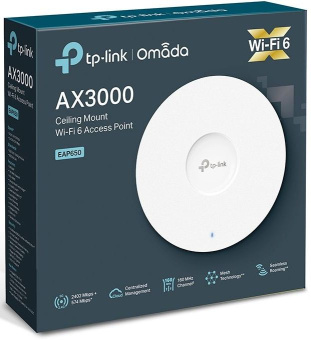 Точка доступа TP-Link EAP650 AX3000 10/100/1000BASE-TX белый - купить недорого с доставкой в интернет-магазине