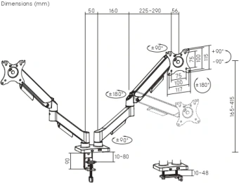 Кронштейн для мониторов Ultramounts UM740 черный 17"-32" макс.9кг крепление к столешнице поворот и наклон - купить недорого с доставкой в интернет-магазине