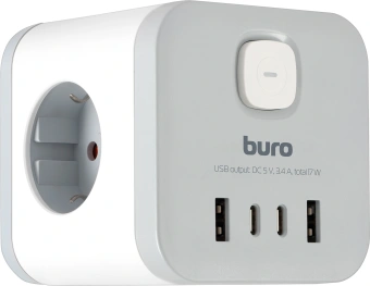 Сетевой разветвитель Buro BU-PW3UC-W (3 розетки) белый (коробка) - купить недорого с доставкой в интернет-магазине