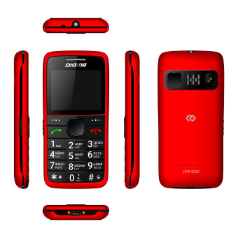 Мобильный телефон Digma S220 Linx 32Mb красный моноблок 2Sim 2.2" 176x220 0.3Mpix GSM900/1800 MP3 FM microSD max32Gb - купить недорого с доставкой в интернет-магазине