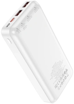 Мобильный аккумулятор Hoco J101A Astute 20000mAh QC3.0/PD2.0 22.5W 3A 2xUSB-A/USB-C белый (82502) - купить недорого с доставкой в интернет-магазине