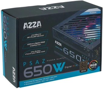 Блок питания Azza ATX 650W PSAZ-650B 80+ bronze (20+4pin) APFC 120mm fan 5xSATA RTL - купить недорого с доставкой в интернет-магазине