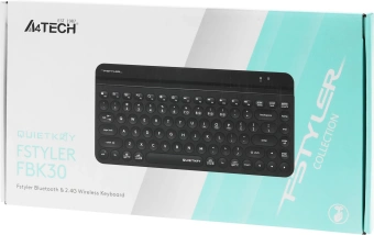Клавиатура A4Tech FBK30 черный USB беспроводная BT/Radio slim Multimedia (FBK30 BLACK) - купить недорого с доставкой в интернет-магазине