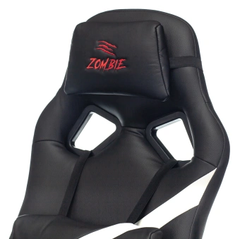 Кресло игровое Zombie Driver черный/белый экокожа с подголов. крестов. пластик - купить недорого с доставкой в интернет-магазине