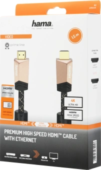 Кабель аудио-видео Hama Premium HDMI (m)/HDMI (m) 1.5м. феррит.кольца позолоч.конт. черный 5зв (00205025) - купить недорого с доставкой в интернет-магазине