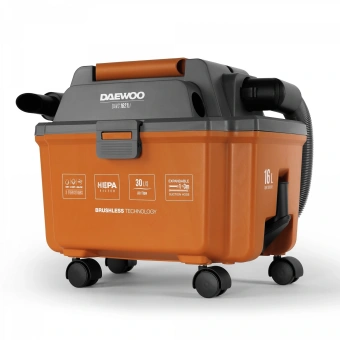 Строительный пылесос Daewoo DAVC 1621Li SET 200Вт (уборка: сухая/сбор воды/выдув) оранжевый - купить недорого с доставкой в интернет-магазине