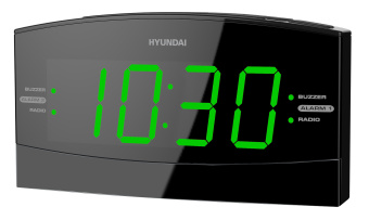 Радиобудильник Hyundai H-RCL238 черный LCD подсв:зеленая часы:цифровые FM - купить недорого с доставкой в интернет-магазине