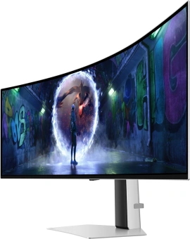 Монитор Samsung 49" Odyssey OLED G9 S49DG932SIXCI серебристый OLED LED 32:9 HDMI полуматовая HAS 250cd 178гр/178гр 5120x1440 240Hz FreeSync Premium Pro DP USB 12.9кг - купить недорого с доставкой в интернет-магазине