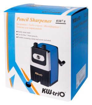 Точилка для карандашей механическая Kw-Trio 307Ablue 307A-BLU 1 отверстие металл синий - купить недорого с доставкой в интернет-магазине
