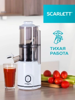 Соковыжималка шнековая Scarlett SC-JE50S63 400Вт рез.сок.:600мл. белый - купить недорого с доставкой в интернет-магазине