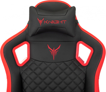Кресло игровое Knight Titan черный/красный ромбик эко.кожа с подголов. крестов. металл - купить недорого с доставкой в интернет-магазине