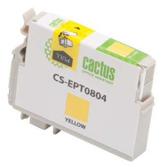 Картридж струйный Cactus CS-EPT0804 T0804 желтый (11.4мл) для Epson Stylus Photo P50/PX650/PX660/PX700/PX700W/PX710/PX710W/PX720/PX720WD/PX800/PX800FW/PX810/PX810FW/PX820/PX820FWD/R265/R285/R360/RX560/RX585/RX685 - купить недорого с доставкой в интернет-магазине