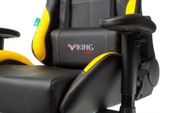 Кресло игровое Zombie VIKING 5 AERO черный/желтый эко.кожа с подголов. крестов. пластик - купить недорого с доставкой в интернет-магазине