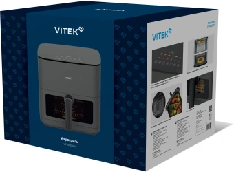 Аэрогриль Vitek VT-AF0001 8л 2000Вт темно-серый/черный - купить недорого с доставкой в интернет-магазине