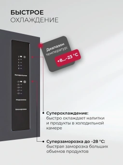 Холодильник Lex LCD432GrID 3-хкамерн. серый инвертер - купить недорого с доставкой в интернет-магазине