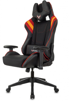 Кресло игровое Zombie VIKING 4 AERO черный/красный ткань/эко.кожа с подголов. крестов. пластик - купить недорого с доставкой в интернет-магазине