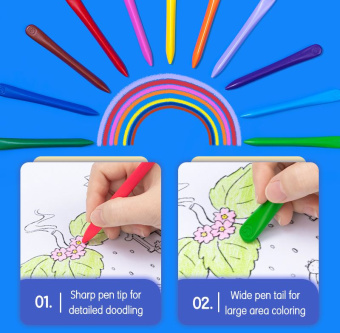 Мелки пластик. Deli EC222-24 Color Kids трехгр. 24цв. (24шт) пласт.туб. гол. - купить недорого с доставкой в интернет-магазине
