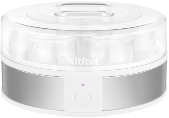 Йогуртница Kitfort КТ-6405 20Вт 7б. 180мл упр.:механич. серебристый/белый - купить недорого с доставкой в интернет-магазине