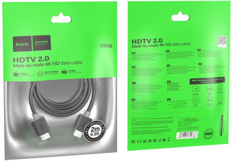 Кабель Hoco US08 ver2.0 HDMI (m) HDMI (m) 2м черный пакет (упак.:1шт) - цена, купить или заказать с доставкой в интернет-магазине Кабель Hoco US08 ver2.0 HDMI (m) HDMI (m) 2м черный пакет (упак.:1шт) - купить недорого с доставкой в интернет-магазине