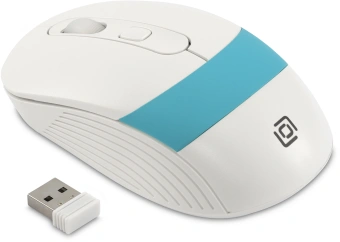 Мышь Оклик 310MW белый/синий оптическая 3200dpi беспров. USB для ноутбука 4but (1869094) - купить недорого с доставкой в интернет-магазине