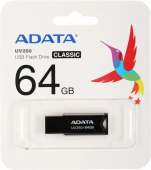 Флеш Диск A-Data 64GB UV250 AUV250-64G-RBK USB2.0 серебристый - купить недорого с доставкой в интернет-магазине