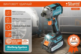Винтоверт Sturm! CD250H аккум. патрон:шестигр.1/4" (кейс в комплекте) - купить недорого с доставкой в интернет-магазине