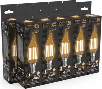Лампа филам. Gauss Filament 13Вт цок.:E14 (упак.:1шт) (104801113) - купить недорого с доставкой в интернет-магазине