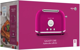 Тостер Galaxy Line GL 2916 900Вт малиновый - купить недорого с доставкой в интернет-магазине