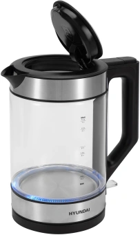 Чайник электрический Hyundai HYK-G3509 1.7л. 2200Вт черный/прозрачный корпус: стекло/пластик - купить недорого с доставкой в интернет-магазине