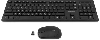 Клавиатура + мышь Оклик S255W клав:черный мышь:черный USB беспроводная Multimedia (1909361) - купить недорого с доставкой в интернет-магазине