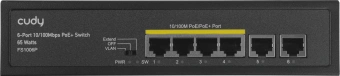 Коммутатор Cudy FS1006P (L2) 6x100Мбит/с 4PoE+ 60W неуправляемый - купить недорого с доставкой в интернет-магазине