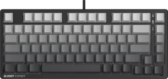 Клавиатура A4Tech MS76 PLUS механическая черный/серый USB Multimedia for gamer LED кабель 1.8м - купить недорого с доставкой в интернет-магазине