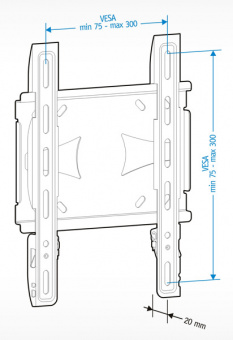 Кронштейн для телевизора Holder LCDS-5045 металлик 19"-40" макс.45кг настенный фиксированный - купить недорого с доставкой в интернет-магазине