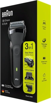 Бритва сетчатая Braun Series 3 300BT реж.эл.:3 питан.:аккум. черный - купить недорого с доставкой в интернет-магазине