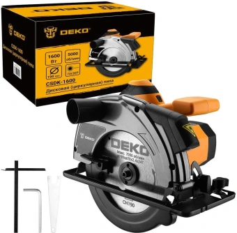 Циркулярная пила (дисковая) Deko CSDK-1600 1600Вт (ручная) D диска.:190мм (085-1151) - купить недорого с доставкой в интернет-магазине
